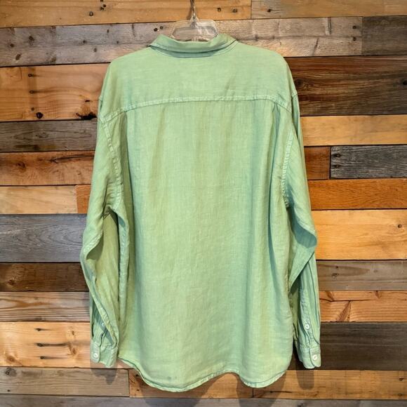 Tommy Bahama Mens Sea Glass Breezer Linen Shirt Lime Grass Green Size XXL Beachy - Picture 10 of 13